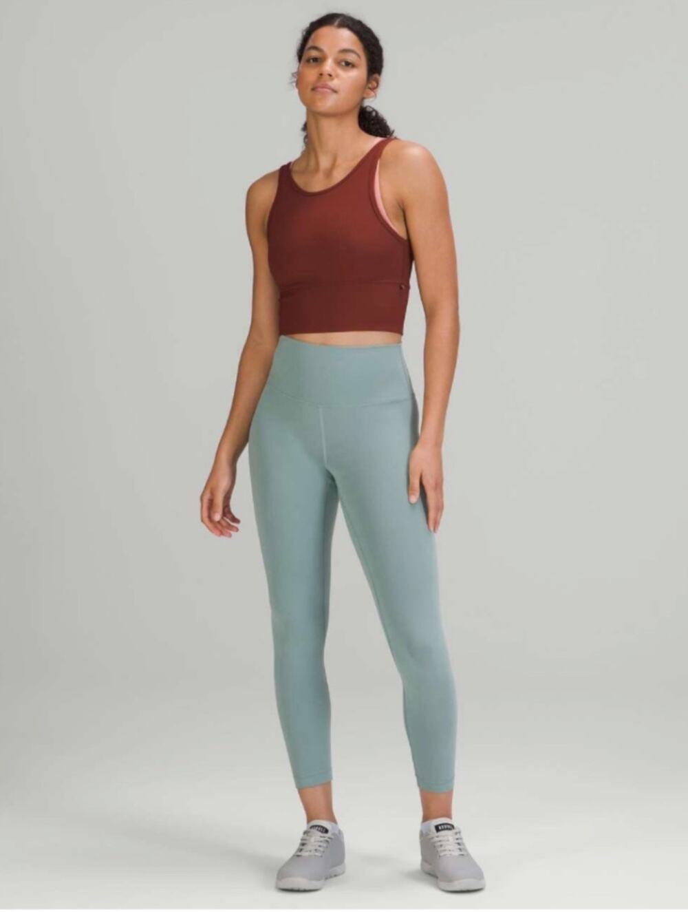 Lululemon Leggings Womens 8 Green Wunder Train High Rise 25" Misty Glade Gym